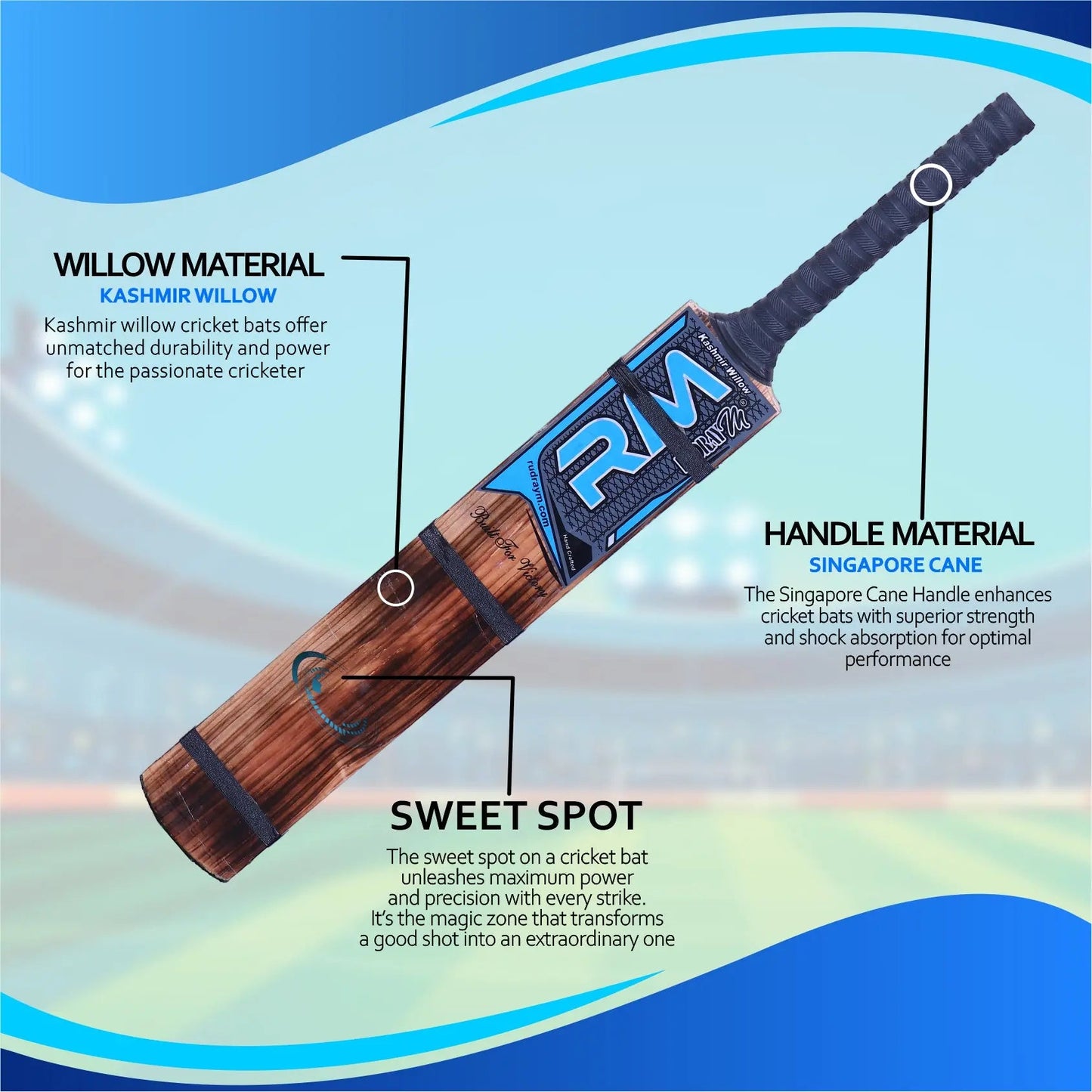 High-quality wood cricket bat for men full size, featuring an AK-47 scoop design for power-packed shots. Crafted from Kashmiri willow, this hard tennis ball cricket bat offers excellent balance, control, and durability