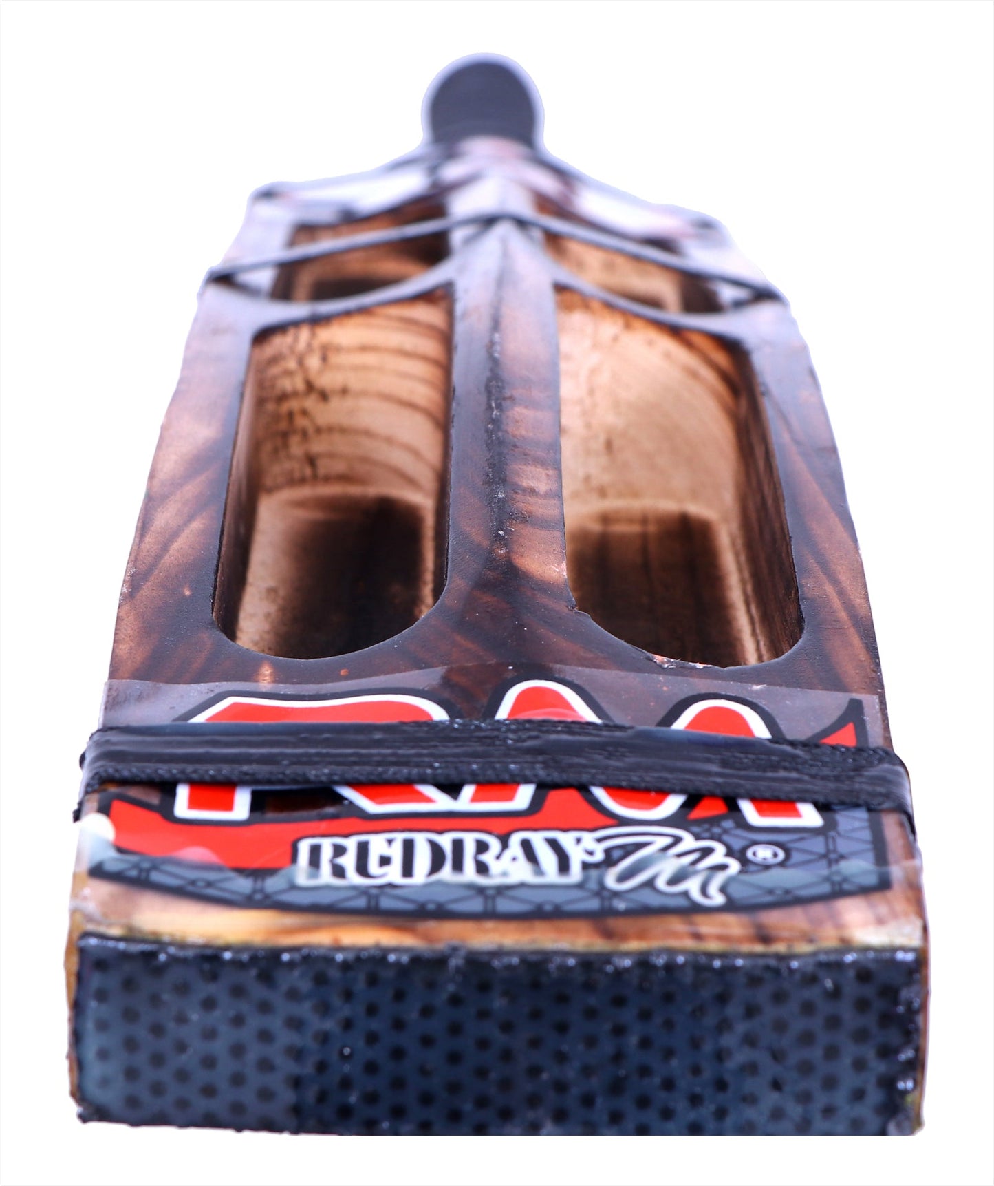 RUDRAYM® RM Burn Edition AK47 Lightweight Double Blade Scoop Kashmir Willow Cricket Bat with Toe Guard (Red) - RUDRAYM SPORTS