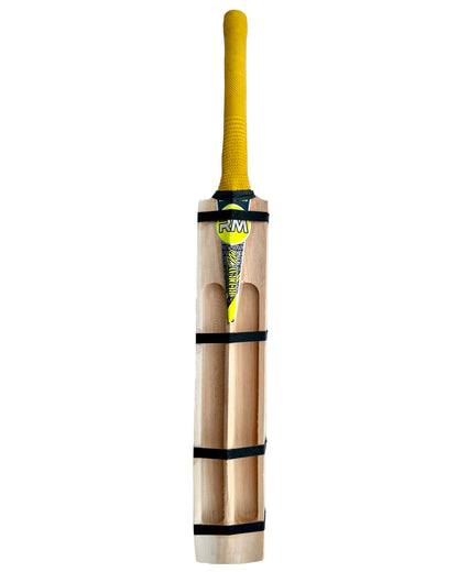 RUDRAYM® RM Single Blade Light Weight Hard Tennis Circle Scoop Kashmir Willow Cricket Bat (Yellow) - RUDRAYM SPORTS