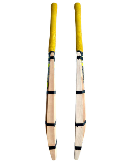 RUDRAYM® RM Single Blade Light Weight Hard Tennis Circle Scoop Kashmir Willow Cricket Bat (Yellow) - RUDRAYM SPORTS