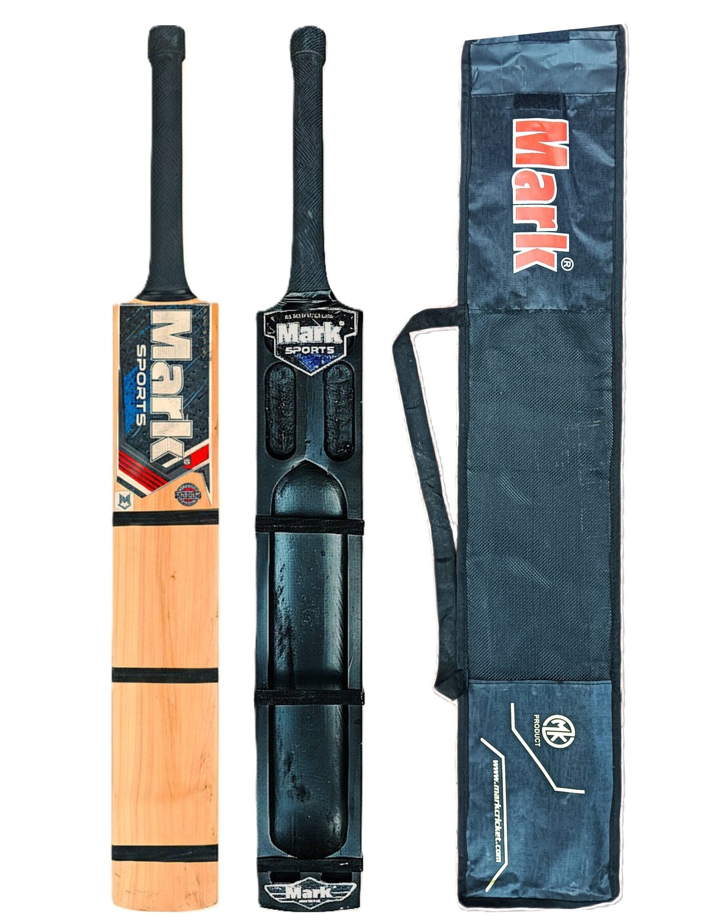 MARK Kashmiri Double Blade Lightweight Scoop Matte Polished Waterproof Hard Tennis Bat Kashmir Willow Cricket Bat For 15+ Yrs (1 kg) - Rudraym Sports