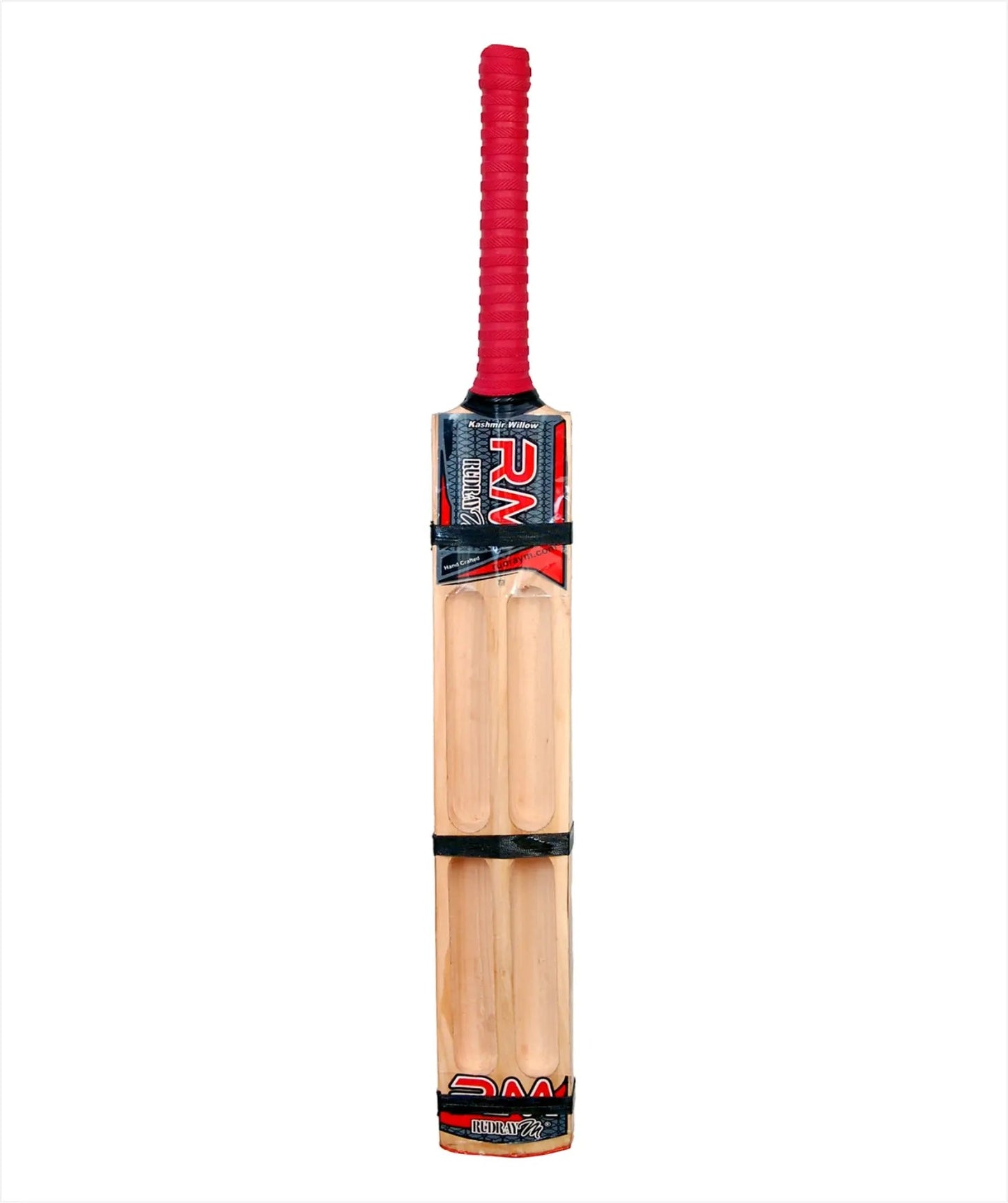 RUDRAYM RM AK47 Double Blade Kashmir Willow Cricket Bat back view in red