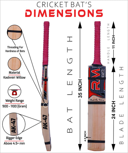 RUDRAYM RM AK47 Double Blade Scoop Tennis Bat | Kashmir Willow - Rudraym Sports