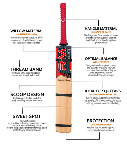 RUDRAYM RM AK47 Four Scoop Hard Tennis Cricket Bat feature details