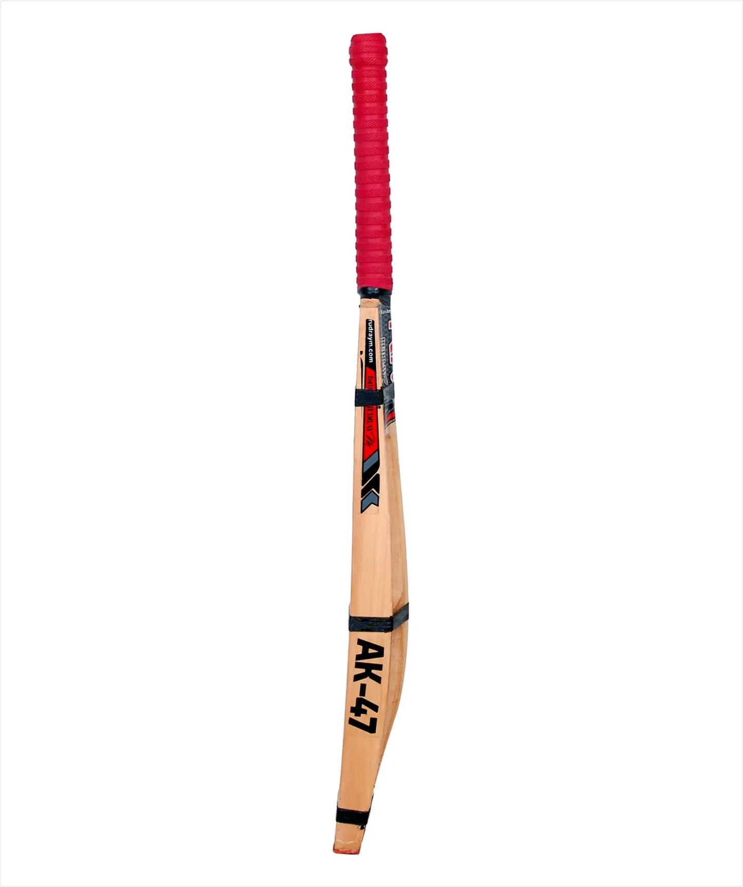RUDRAYM RM AK47 Kashmir Willow Cricket Bat side profile showing the curved blade