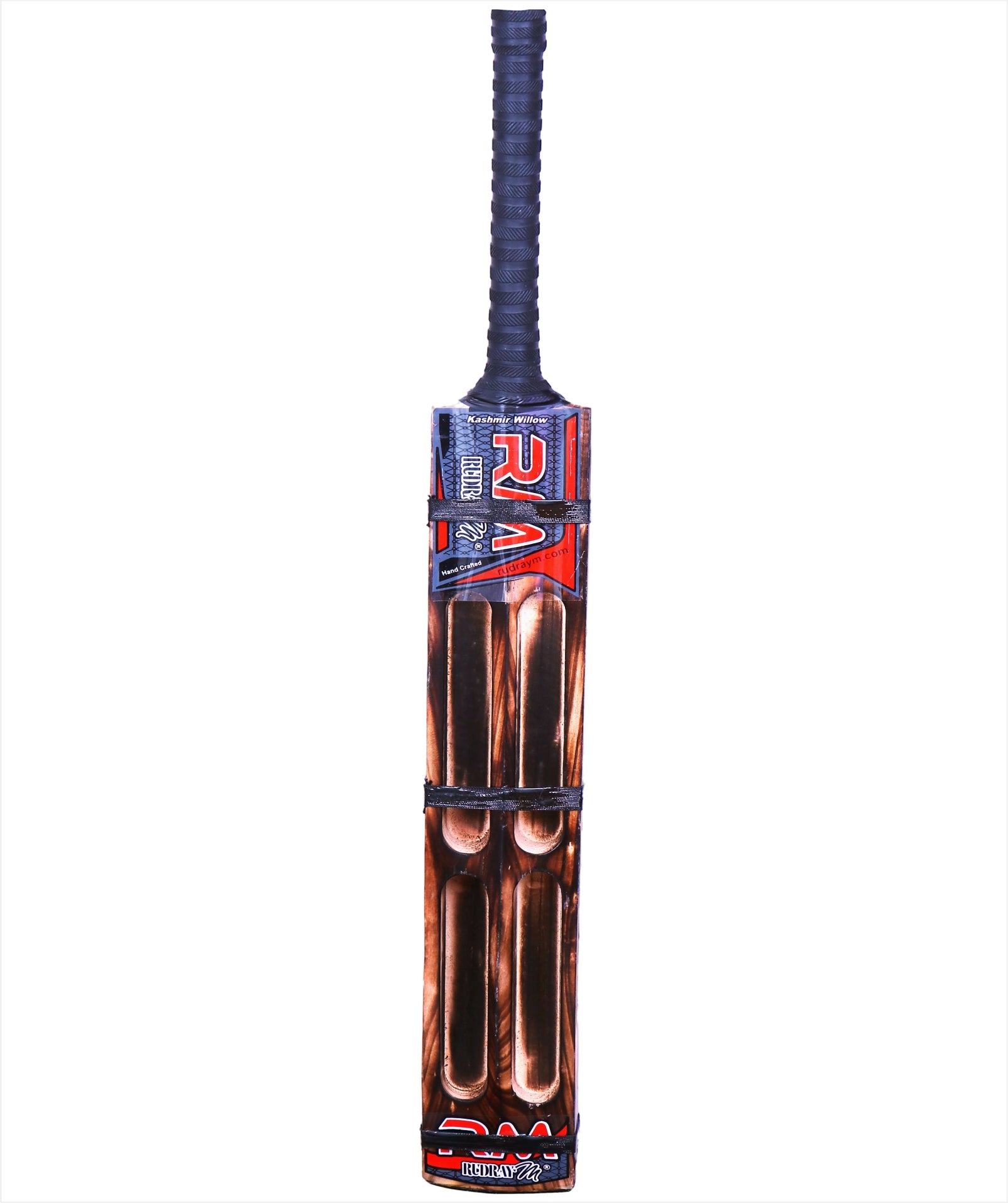 RUDRAYM Burn AK47 Kashmir Willow hard tennis bat back view red