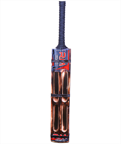 RUDRAYM Burn AK47 Kashmir Willow hard tennis bat back view red